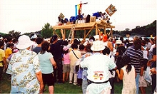 Wooden Building Raising Ceremony